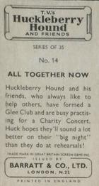 1961 Barratt Huckleberry Hound and Friends #14 All Together Now Back