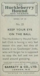 1961 Barratt Huckleberry Hound and Friends #25 Keep Your Eye on the Ball Back