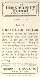 1961 Barratt Huckleberry Hound and Friends #31 Unexpected Visitor Back