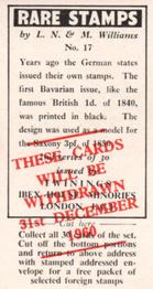 1960 Twinings Tea Rare Stamps (2nd Series) (Red Overprint) #17 1849 1 kreuzer                              Bavaria Back