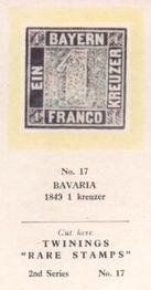 1960 Twinings Tea Rare Stamps (2nd Series) (Red Overprint) #17 1849 1 kreuzer                              Bavaria Front