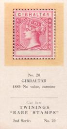 1960 Twinings Tea Rare Stamps (2nd Series) (Red Overprint) #20 1889 No value, carmine                      Gibraltar Front