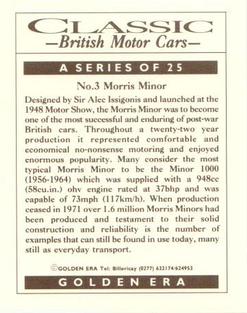 1992 Golden Era Classic British Motor Cars #3 Morris Minor Back