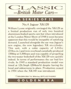 1992 Golden Era Classic British Motor Cars #4 Jaguar XK120 Back