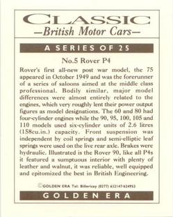1992 Golden Era Classic British Motor Cars #5 Rover P4 Back
