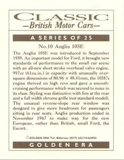 1992 Golden Era Classic British Motor Cars #10 Anglia 105E Back
