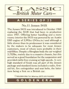 1992 Golden Era Classic British Motor Cars #11 Jenson 541S Back