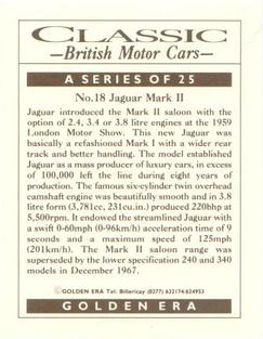 1992 Golden Era Classic British Motor Cars #18 Jaguar Mark II Back