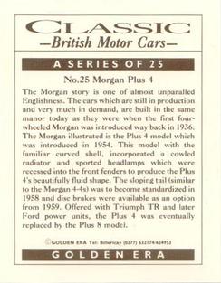 1992 Golden Era Classic British Motor Cars #25 Morgan Plus 4 Back