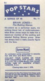 1969 Lyons Maid Pop Stars #11 Brian Jones Back