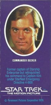 1979 Weetabix Star Trek: The Motion Picture #NNO Commander Decker Back
