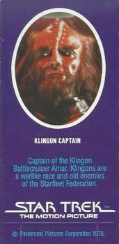 1979 Weetabix Star Trek: The Motion Picture #NNO Klingon Captain Back