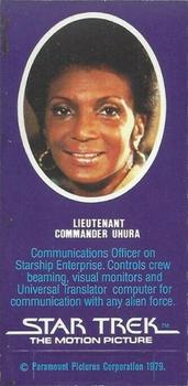 1979 Weetabix Star Trek: The Motion Picture #NNO Lieutenant Commander Uhura Back