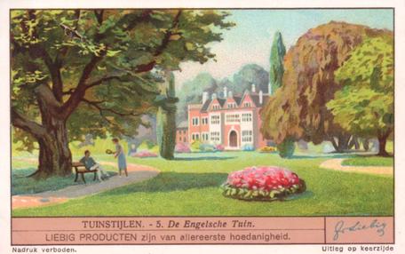 1936 Liebig Tuinstijlen (Styles of Garden) (Dutch Text) (F1331, S1336) #5 De Engelsche Tuin Front