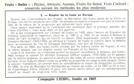 1956 Liebig La propulsion a reaction (Jet Propulsion and Reaction) (French Text) (F1652, S1653) #2 Emploi de la fusee en Europe Back