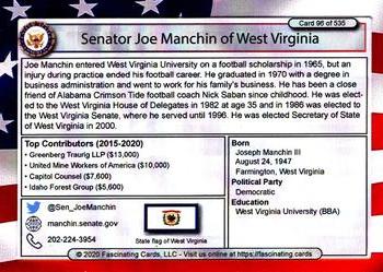 2020 Fascinating Cards United States Congress #96 Joe Manchin Back