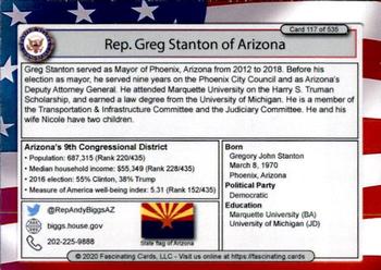 2020 Fascinating Cards United States Congress #117 Greg Stanton Back