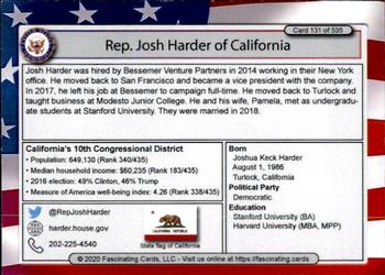 2020 Fascinating Cards United States Congress #131 Josh Harder Back