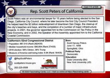 2020 Fascinating Cards United States Congress #173 Scott Peters Back