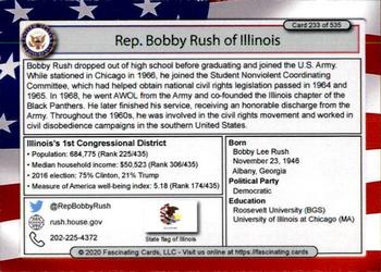 2020 Fascinating Cards United States Congress #233 Bobby Rush Back