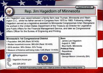 2020 Fascinating Cards United States Congress #313 Jim Hagedorn Back
