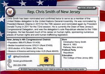 2020 Fascinating Cards United States Congress #346 Chris Smith Back