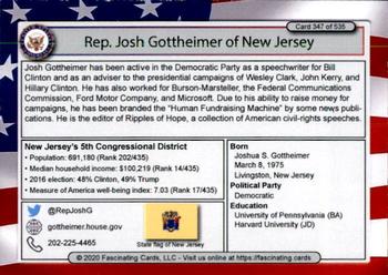 2020 Fascinating Cards United States Congress #347 Josh Gottheimer Back
