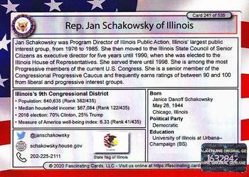 2020 Fascinating Cards United States Congress - Hologram Stickered #241 Jan Schakowsky Back
