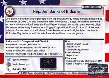 2020 Fascinating Cards United States Congress - Hologram Stickered #253 Jim Banks Back