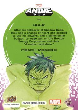2020 Upper Deck Marvel Anime - Hyper Mosaic #4 Hulk Back