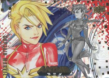 2020 Upper Deck Marvel Anime - Japanese Mega Moon #1 Captain Marvel Front