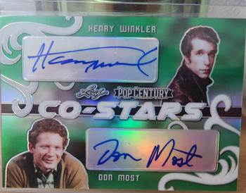 2020 Leaf Metal Pop Century - Co-Stars Dual Autographs Crystals Green #CS-13 Henry Winkler / Don Most Front