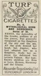 1924 Turf Mythological Gods and Goddesses #9 Venus Back