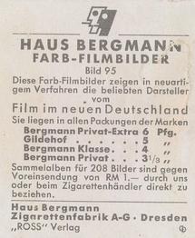 1934 Haus Bergmann Farb-Filmbilder #95 Max Schmeling / Anny Ondra Back