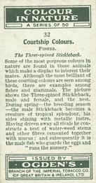 1932 Ogden's Colour In Nature #32 Three-Spined Stickleback Back