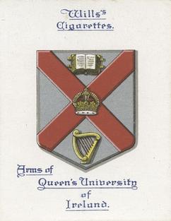 1923 Wills's Arms of Universities #13 Queen's University of Ireland Front