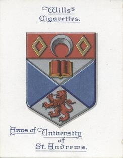 1923 Wills's Arms of Universities #21 University of St. Andrews Front