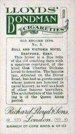 1923 Lloyds' Bondman Old English Inns #3 Bull and Victoria Hotel, Dartford Back