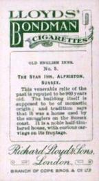 1923 Lloyds' Bondman Old English Inns #5 The Star Inn, Alfriston Back