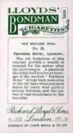 1923 Lloyds' Bondman Old English Inns #10 Feathers Hotel, Ledbury Back