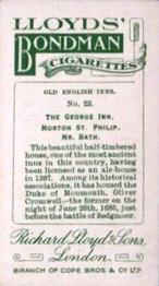 1923 Lloyds' Bondman Old English Inns #23 The George Inn. Norton St. Philip Back