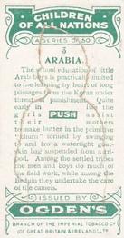 1924 Ogden's Children of all Nations Stand-ups #3 Arabia Back