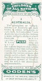 1924 Ogden's Children of all Nations Stand-ups #4 Australia Back