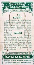 1924 Ogden's Children of all Nations Stand-ups #14 Egypt Back