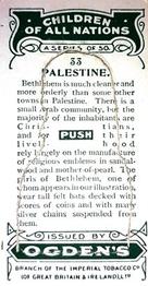 1924 Ogden's Children of all Nations Stand-ups #33 Palestine Back