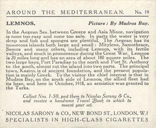 1926 Nicolas Sarony & Co. Around the Mediterranean (Large) #19 Lemnos - By Madros Bay Back