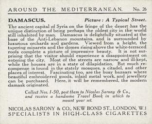 1926 Nicolas Sarony & Co. Around the Mediterranean (Large) #26 Damascus - A Typical Street Back