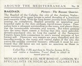 1926 Nicolas Sarony & Co. Around the Mediterranean (Large) #28 Bagdad - The Bazaar Quarter Back