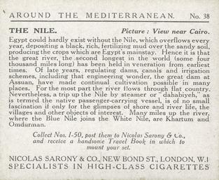 1926 Nicolas Sarony & Co. Around the Mediterranean (Large) #38 The Nile - View near Cairo Back