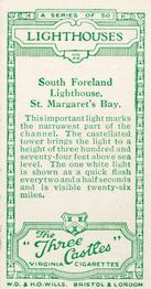1926 Wills's Lighthouses (Three Castles back) #22 South Foreland Lighthouse Back